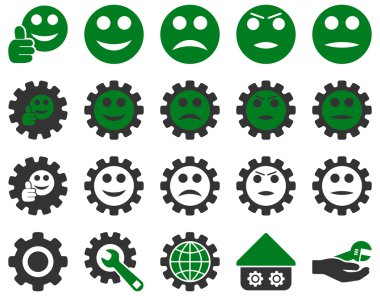 Ayarları ve gülümseme Gears simgeler