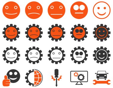 Araçlar ve gülümseme Gears simgeler