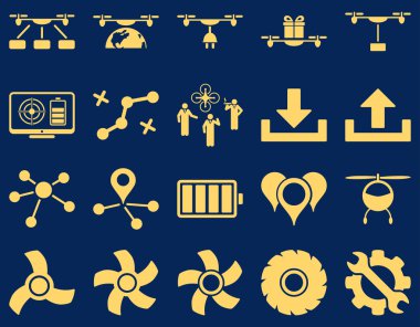 Hava uçak ve quadcopter aracı simgeler