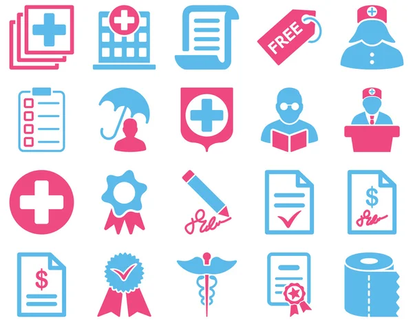 Iconos bicolor médicos — Vector de stock