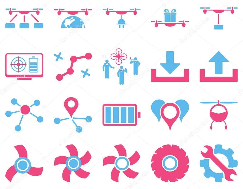 Air drone and quadcopter tool icons