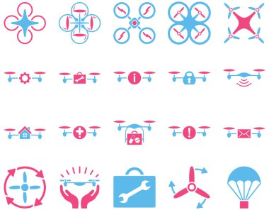 Hava uçak ve quadcopter aracı simgeler