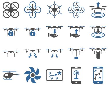 Hava uçak ve quadcopter aracı simgeler