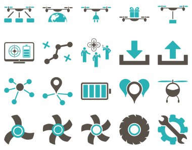 Hava uçak ve quadcopter aracı simgeler