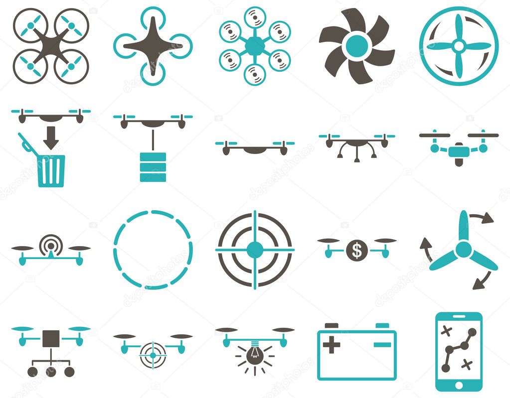 Air drone and quadcopter tool icons