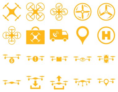 Hava uçak ve quadcopter aracı simgeler