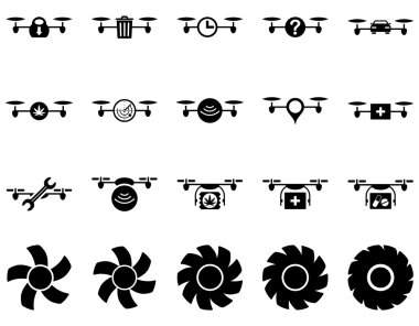 Hava uçak ve quadcopter aracı simgeler