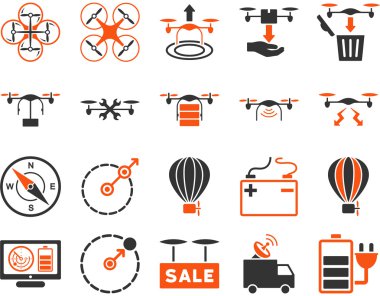 Hava uçak ve quadcopter aracı simgeler