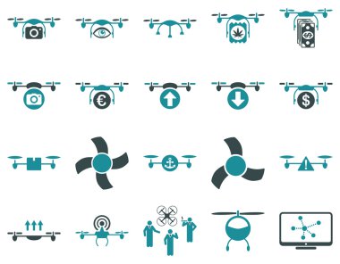 Hava uçak ve quadcopter aracı simgeler