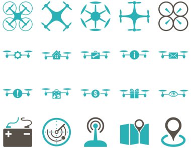 Hava uçak ve quadcopter aracı simgeler