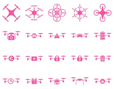 Hava uçak ve quadcopter aracı simgeler