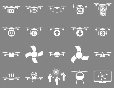 Hava uçak ve quadcopter aracı simgeler