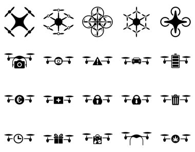 Hava uçak ve quadcopter aracı simgeler