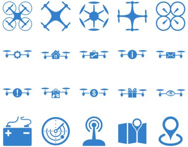 Hava uçak ve quadcopter aracı simgeler