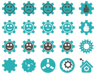 Araçlar ve gülümseme Gears simgeler