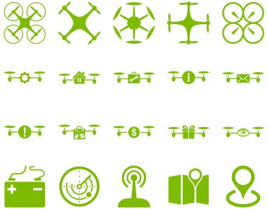 Hava uçak ve quadcopter aracı simgeler