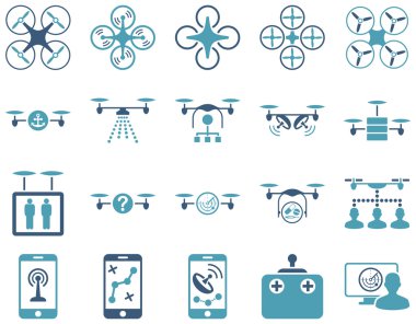 Hava uçak ve quadcopter aracı simgeler