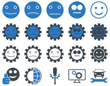 Araçlar ve gülümseme Gears simgeler