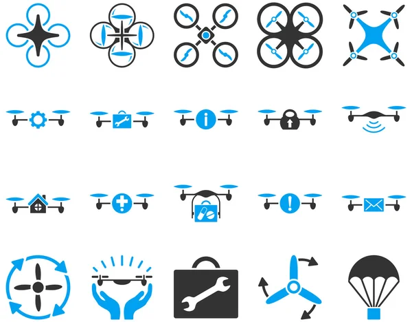 Levegő drone és quadcopter tool ikonok — Stock Vector