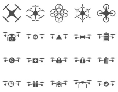 Hava uçak ve quadcopter aracı simgeler