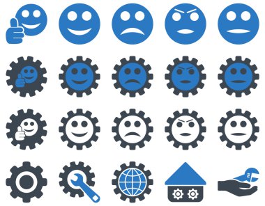 Ayarları ve gülümseme Gears simgeler