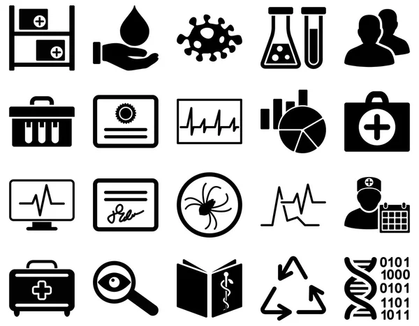 Iconos bicolor médicos — Vector de stock