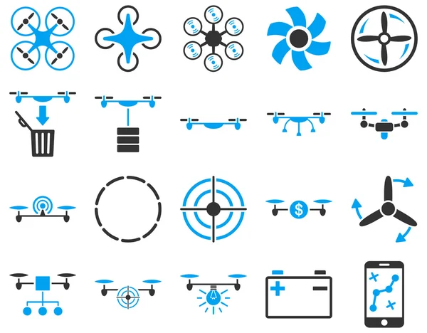 空气无人机和 quadcopter 工具图标 — 图库矢量图片