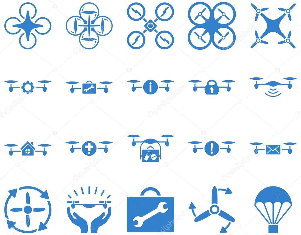 Air drone and quadcopter tool icons