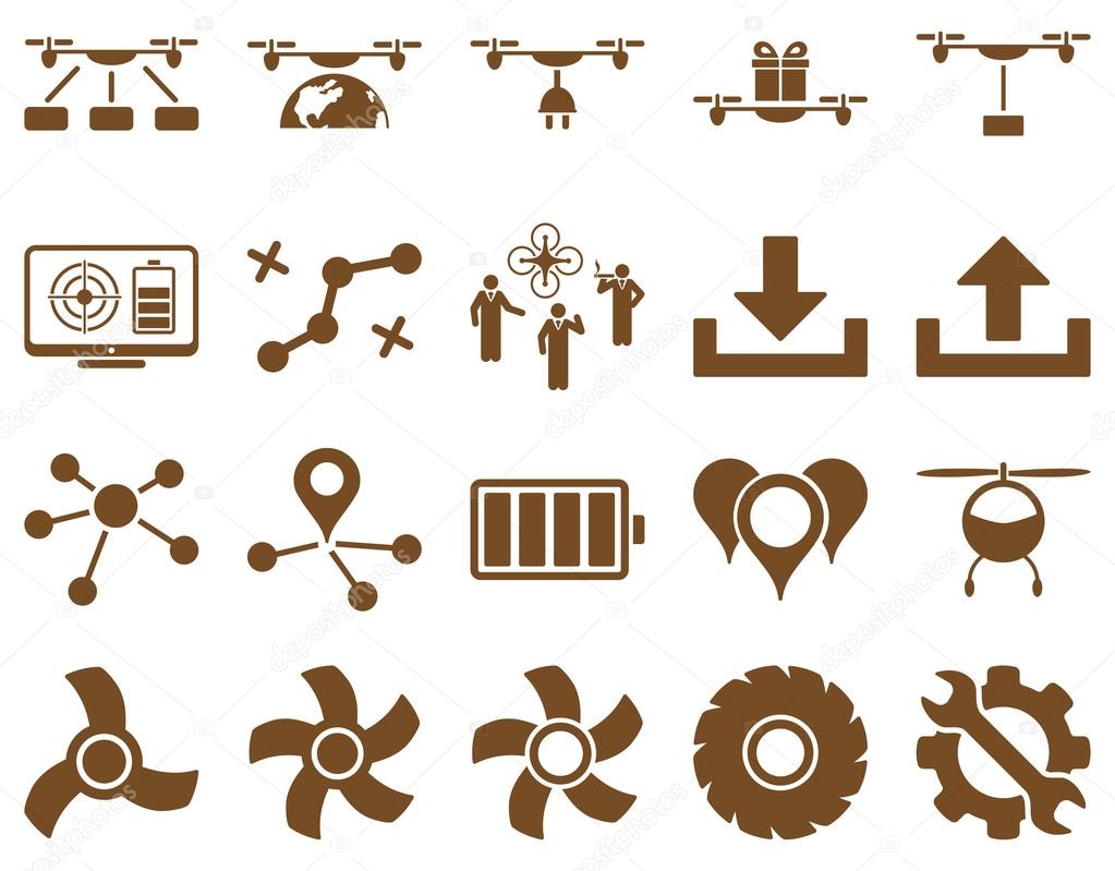 Air drone and quadcopter tool icons