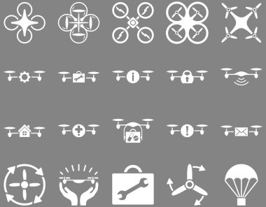 Hava uçak ve quadcopter aracı simgeler