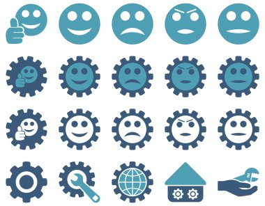 Ayarları ve gülümseme Gears simgeler