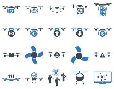 Hava uçak ve quadcopter aracı simgeler