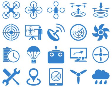 Hava uçak ve quadcopter aracı simgeler