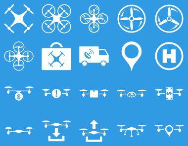 Hava uçak ve quadcopter aracı simgeler