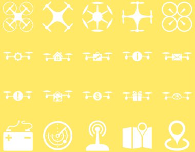 Hava uçak ve quadcopter aracı simgeler