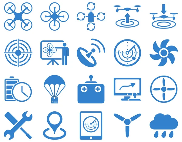 Air drone and quadcopter tool icons — Stock Photo, Image