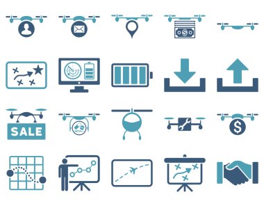 Hava uçak ve quadcopter aracı simgeler