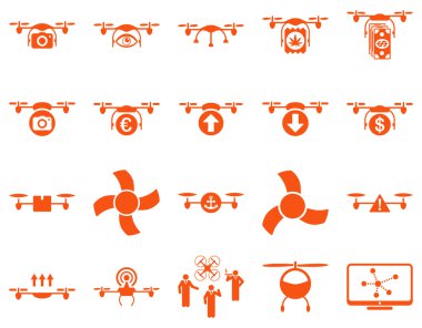 Hava uçak ve quadcopter aracı simgeler