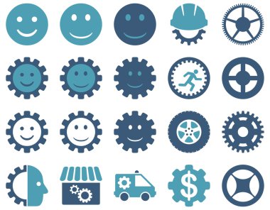 Araçlar ve gülümseme Gears simgeler