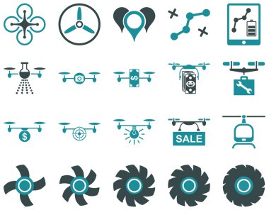 Hava uçak ve quadcopter aracı simgeler