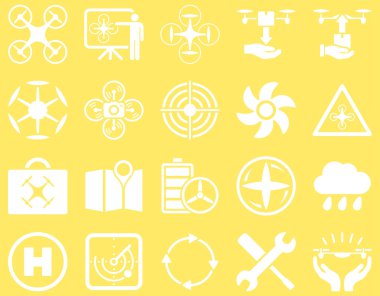 Hava uçak ve quadcopter aracı simgeler