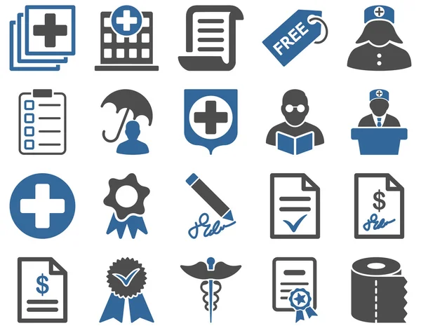 Iconos bicolor médicos — Vector de stock