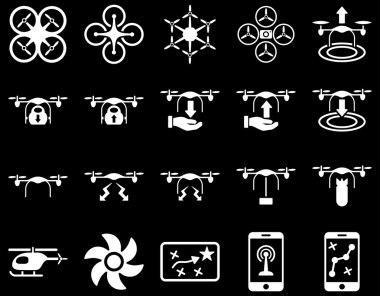 Hava uçak ve quadcopter aracı simgeler