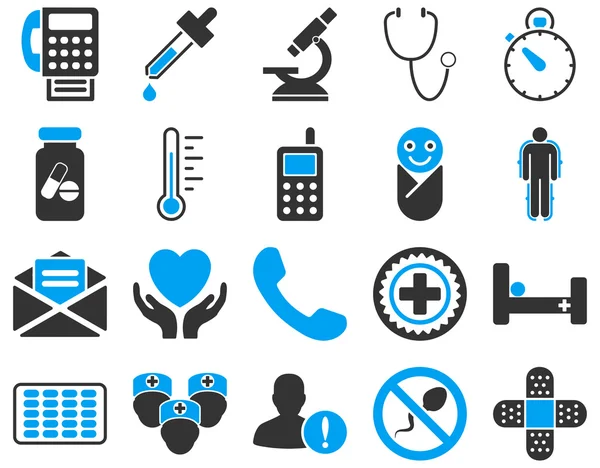 Iconos bicolor médicos — Vector de stock