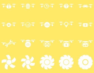 Hava uçak ve quadcopter aracı simgeler