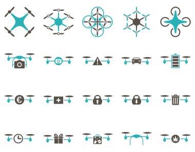 Hava uçak ve quadcopter aracı simgeler