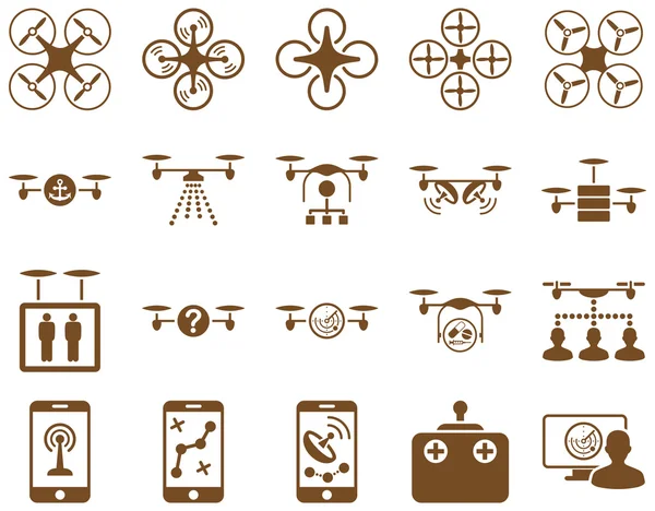 Air drone and quadcopter tool icons — Stock Photo, Image