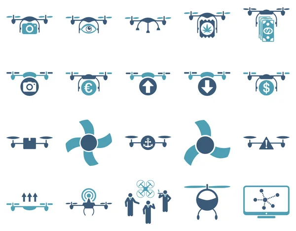 Air drone and quadcopter tool icons — Stock Photo, Image