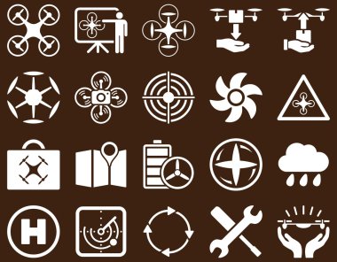 Hava uçak ve quadcopter aracı simgeler