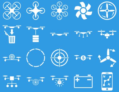 Hava uçak ve quadcopter aracı simgeler